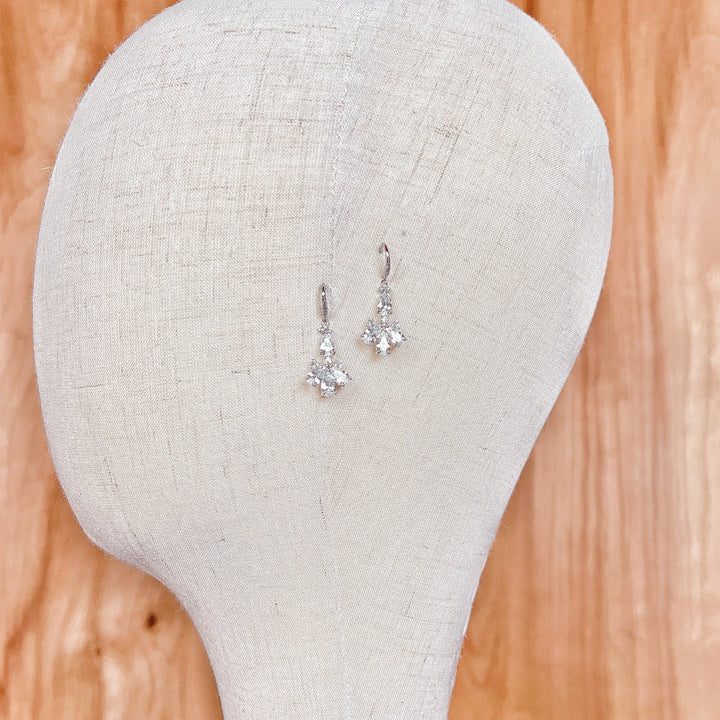 Delicate CZ and Pearl Earrings