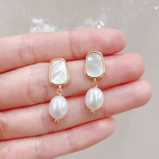 Mother of Pearl Bridal Earrings