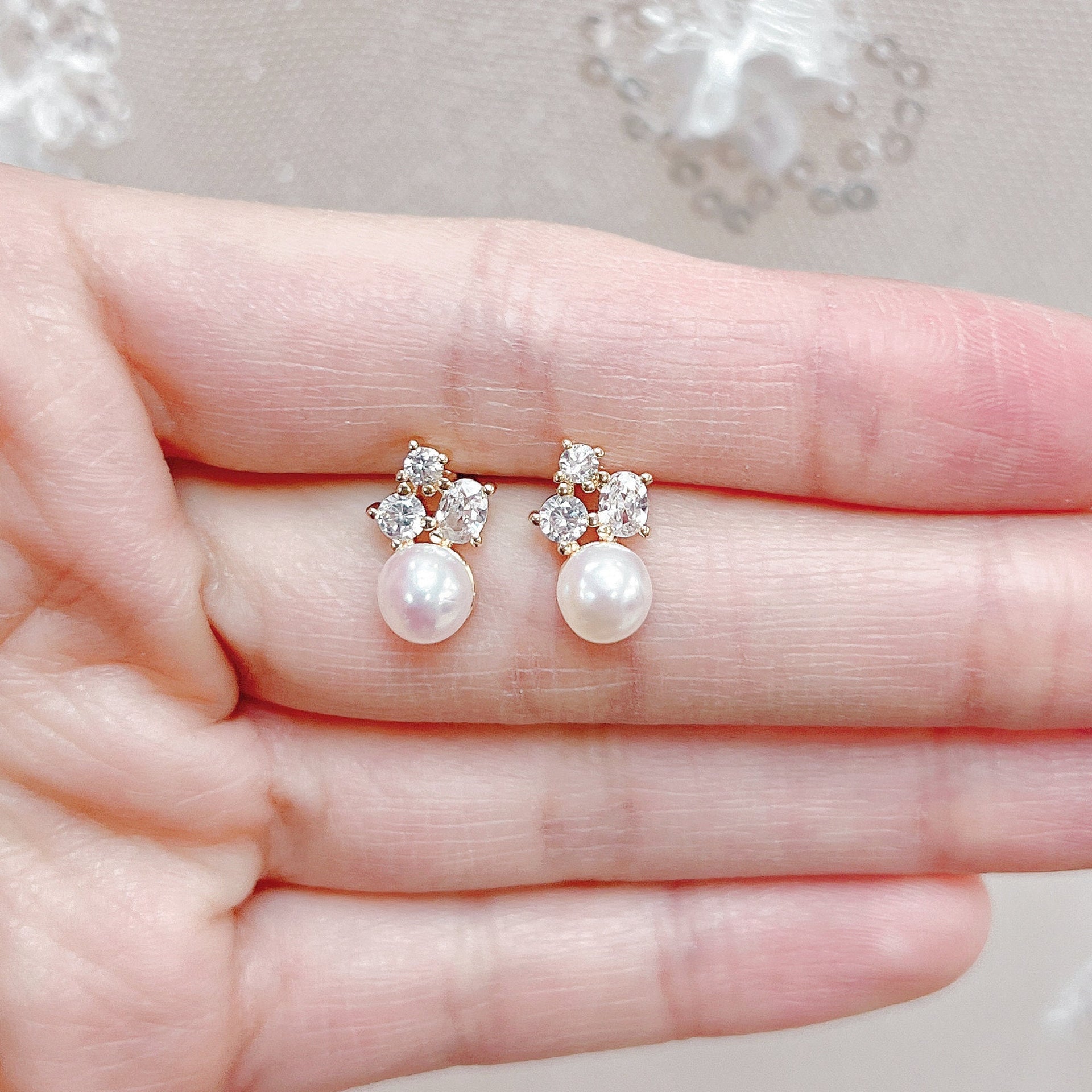 Simple Real Pearl Earrings