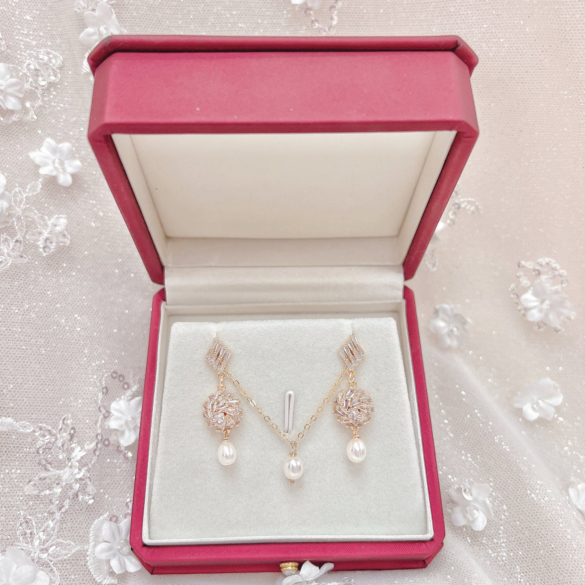 Real Pearl Drop Jewelry Set