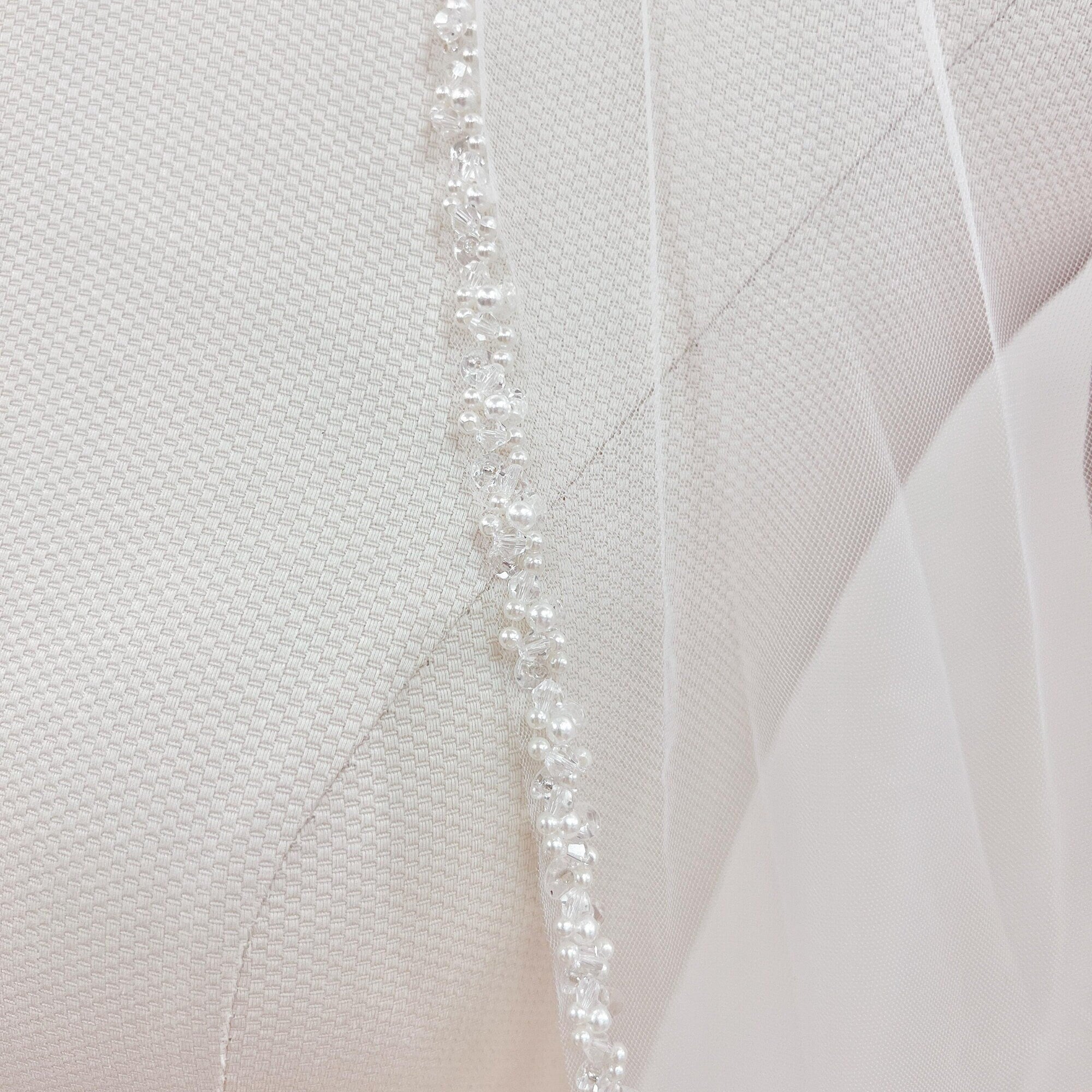 Pearl and Crystal Beaded Edge Veil