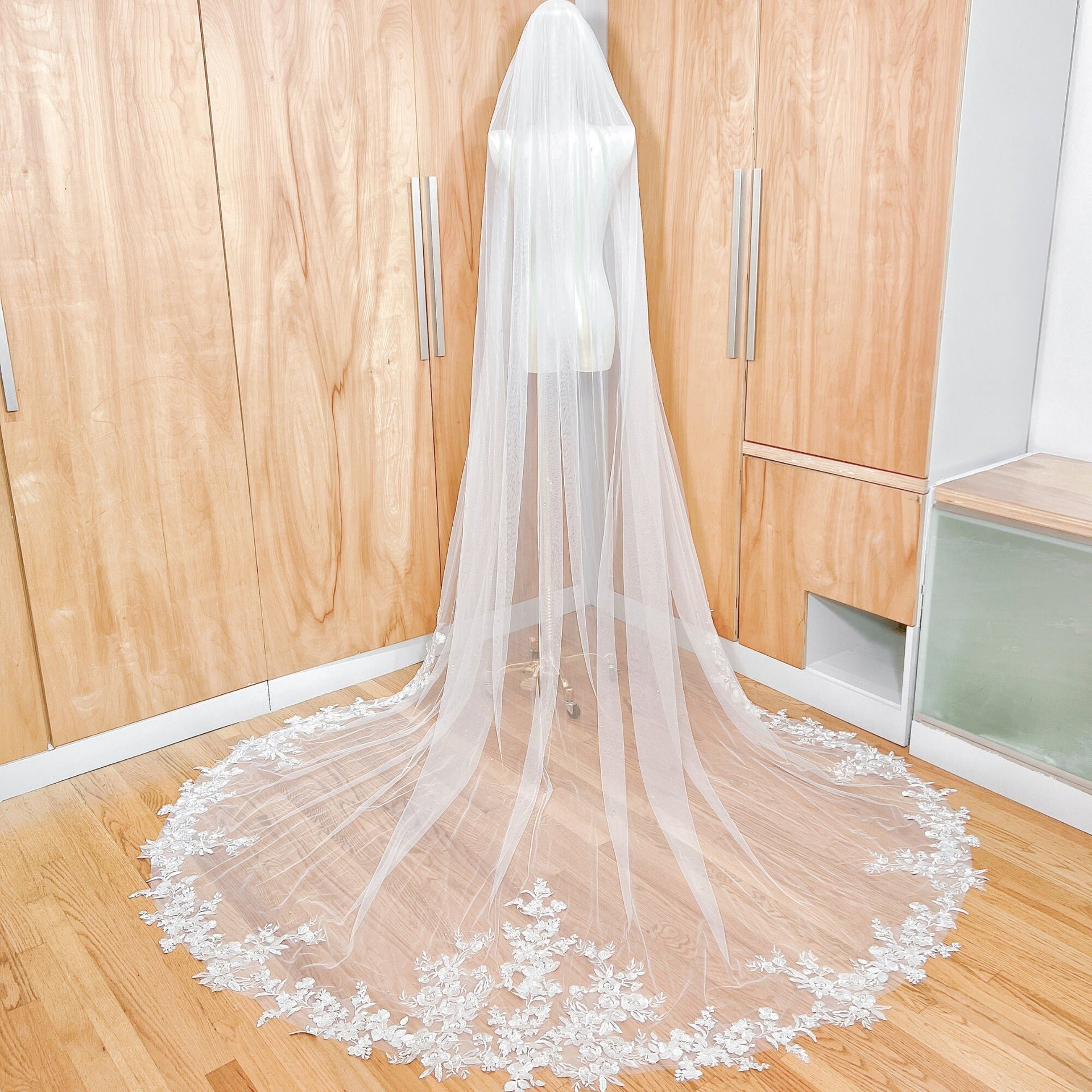 Floral Lace Cathedral Veil